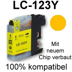 Drucker-Patrone kompatibel Brother (LC-123Y) Yellow DCP-J 132W/152W/152WR/4110DW/4110W/552DW/752DW, MFC-J 245/4310DW/4410DW/4510DW/4610DW/4710DW/6520DW/6720DW/6920DW/870DW